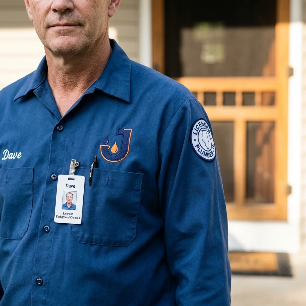 Licensed plumber showing ID badge in Ansonia, CT